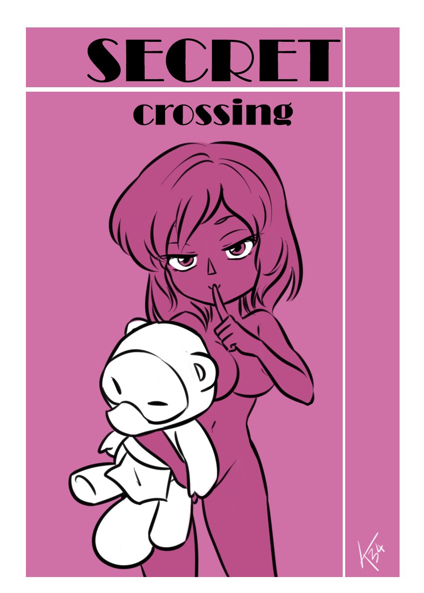 5_fingers animal_crossing anthro apron barely_visible_genitalia barely_visible_nipples barely_visible_pussy breasts canid canine clothing comic cover cover_art cover_page eyelashes female finger_to_mouth fingers genitals hair half-closed_eyes holding_object holding_plushie human human_only interspecies kiseki_art looking_at_viewer mammal medium_breasts narrowed_eyes nintendo nipples not_furry nude pink_background pink_body pink_eyes plushie pussy raccoon_dog simple_background smile solo standing tanuki tom_nook triangle_nose villager_(animal_crossing)