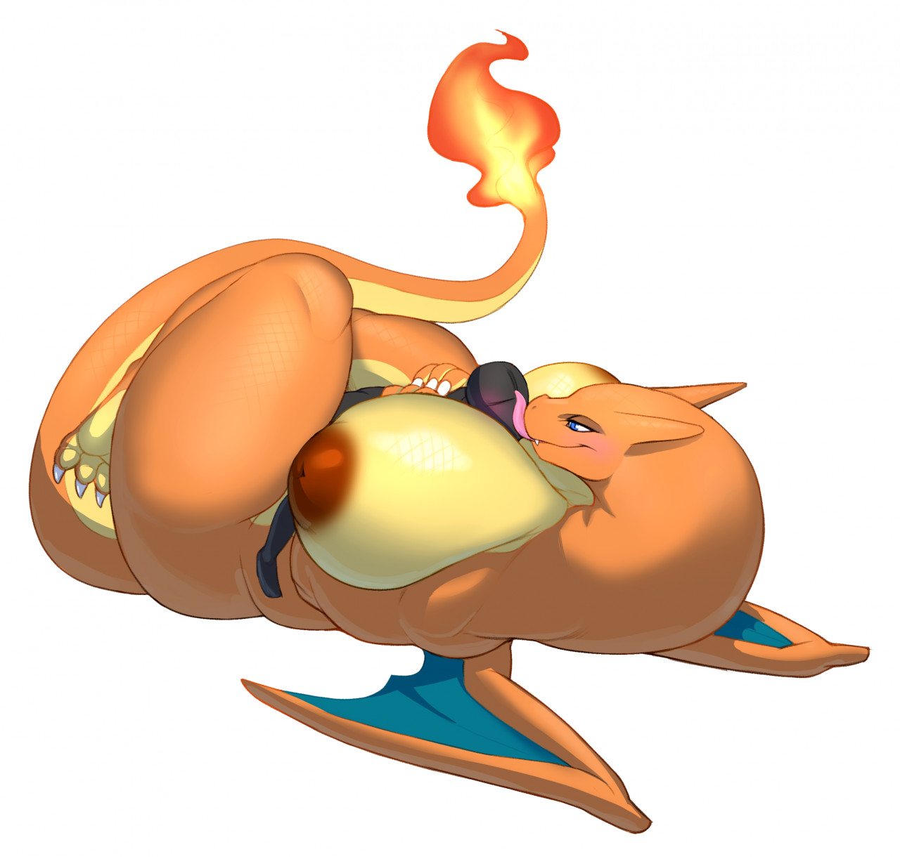 2d, anon, anthro, blush, breasts, charizard, curvy female, dragon, dragon girl, female, female anthro, female domination, female pokemon, femdom, happy, happy sex, huge breasts, hugging, human on pokemon, large breasts, larger female, licking, male, male/female, nintendo, nipples, nude, nude female, nude male, pokémon (species), pokemon, pokemon (species), red nipples, sal-sal, seductive eyes, sex, smile, thick, tongue, tongue out, white background