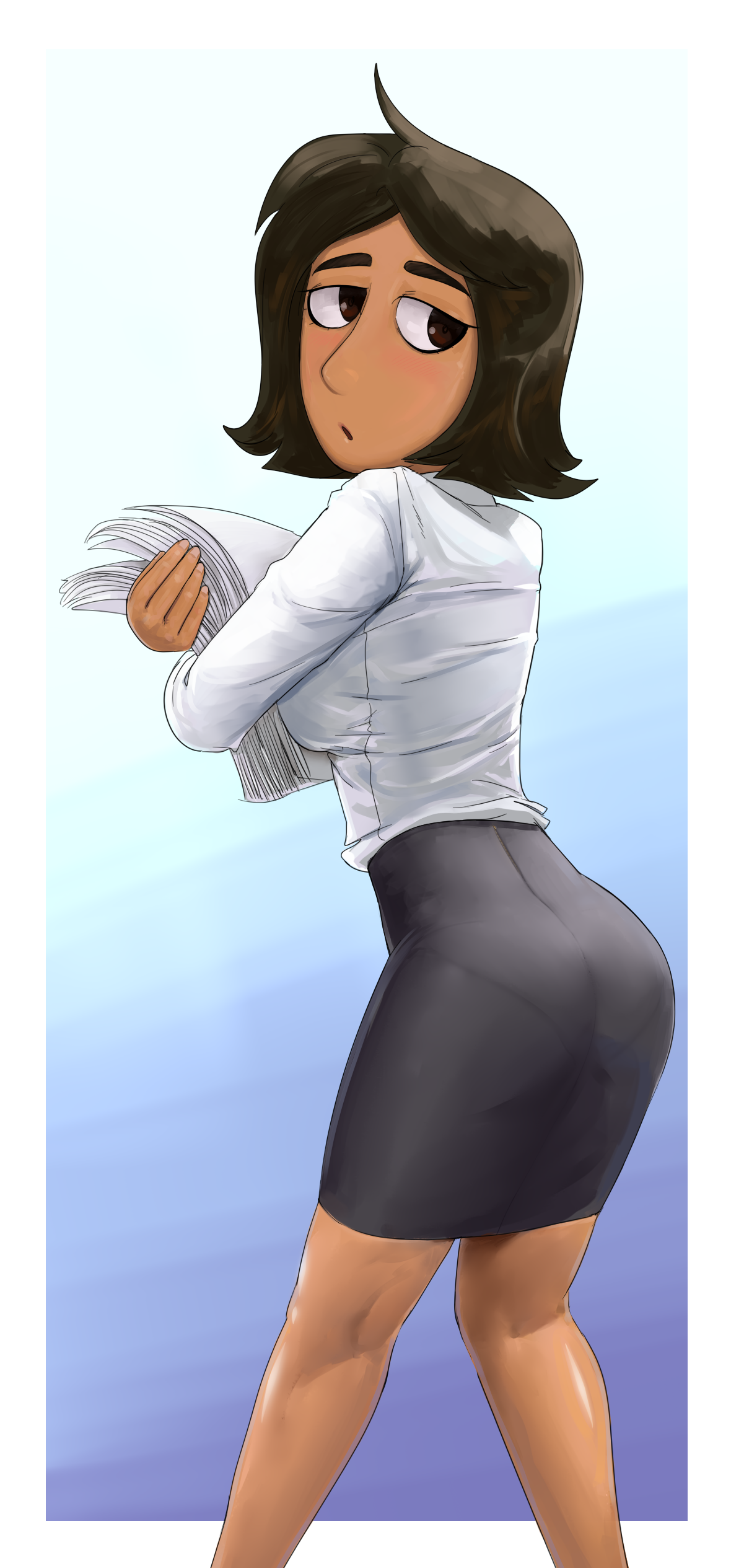 disney, disney channel, female, fully clothed, jewish, jewish female, keramagath, leah stein-torres, milf, skirt, the ghost and molly mcgee, white background