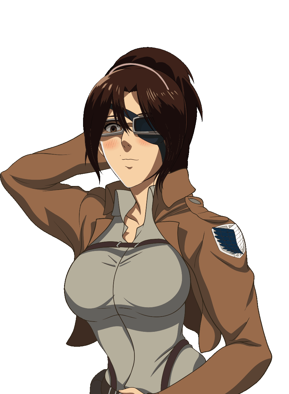 animated, artist request, attack on titan, color, colored, female, hanji zoe, shingeki no kyojin, simple background, tagme