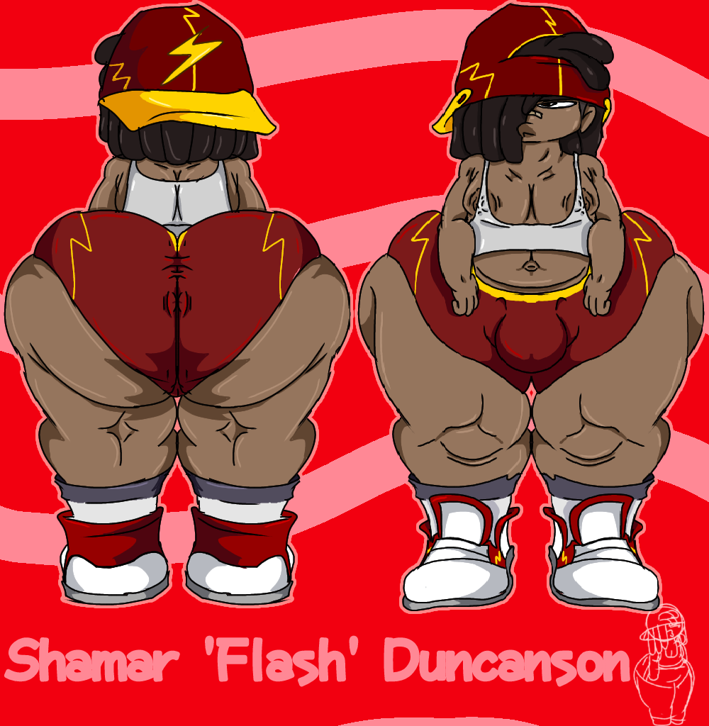 1boy big_ass big_lips bottom_heavy bottom_heavy_femboy dark_skin femboy feminine_male flash_(thiccthlamo) gay oc original_character thiccthlamo