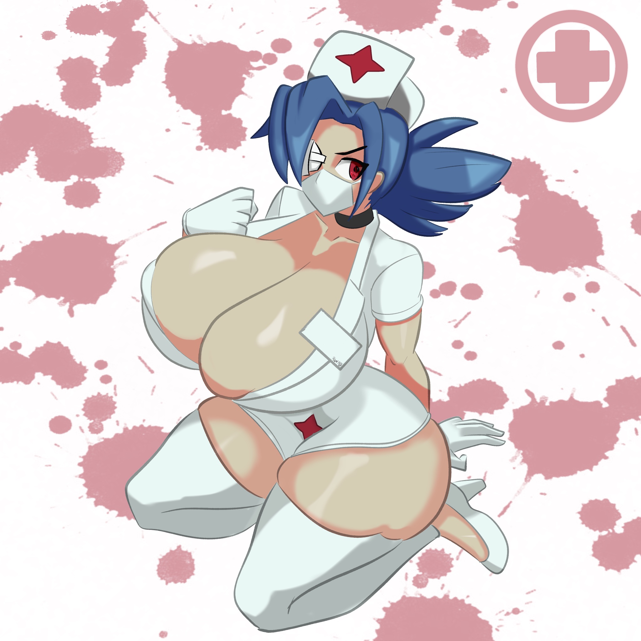 1girls, female, rodgewp, skullgirls, thick thighs, valentine (skullgirls)