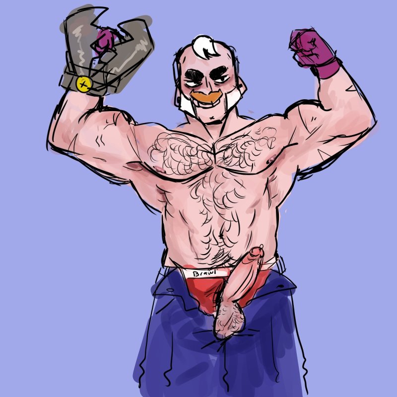 bara bear beard big_ass big_balls big_penis brawl_stars chanchernobyl daddy dilf erection exhibitionism exposed_breasts gay gay_sex hair male male_only mature mature_male moustache muscles muscular muscular_male nsfw old old_man older_male penis sam_(brawl_stars) sex yaoi