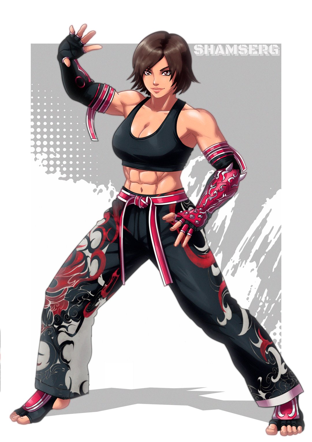 abs athletic athletic_female cosplay female female_only kazama_asuka shamserg tekken tekken_8