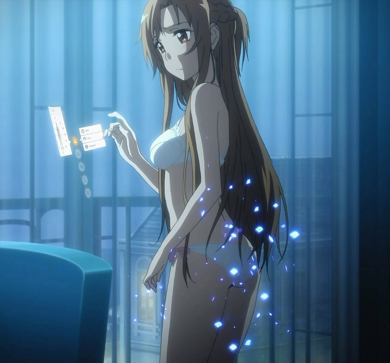 female, lingerie, stitched, sword art online, yuuki asuna