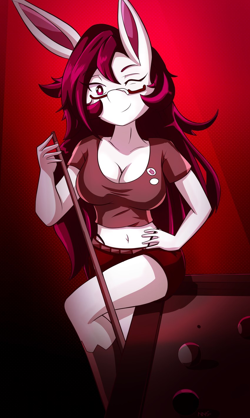 anthro billiard_table cachi_(lucyfercomic) donkey furry glasses ny4nny4an purple_hair