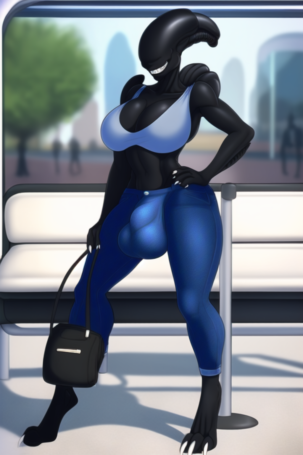 1futa 3_toes abs ai_generated alien alien_(franchise) alien_futanari alien_girl alien_humanoid alien_only anthro athletic athletic_futanari ball ball_bulge balls balls_under_clothes ballsack barefoot barely_clothed belly belly_button big_ass big_balls big_breasts big_bulge big_butt big_muscles black_body black_skin blue_clothing bra breasts bulge bulge_through_clothing bus claws cleavage clothing dangerous dark-skinned_futanari dark_skin denim denim_clothing dickgirl eyeless feet fit flaccid futa_only futanari genitals grin gynomorph hairless hand_on_hip handbag happy huge_balls huge_breasts humanoid humanoid_feet humanoid_hands humanoid_only intersex inviting jeans lingerie looking_at_viewer muscles muscular muscular_thighs nai_diffusion nails no_humans not_furry penis penis_bulge penis_under_clothes presenting presenting_balls presenting_breasts public public_indecency public_transportation purse seductive seductive_look seductive_smile sharp_claws sharp_nails sharp_teeth shiny shiny_skin showing_breasts showing_off skimpy skimpy_clothes skin_tight smile smooth_skin solo sports_bra spread_legs spreading stable_diffusion standing summer sunshine tail tall teeth teeth_showing thick_thighs thighs tight_clothes tight_clothing tight_fit tight_pants toe_claws toenails toes transportation underwear wide_hips workout_clothes xenomorph xenomorph_queen