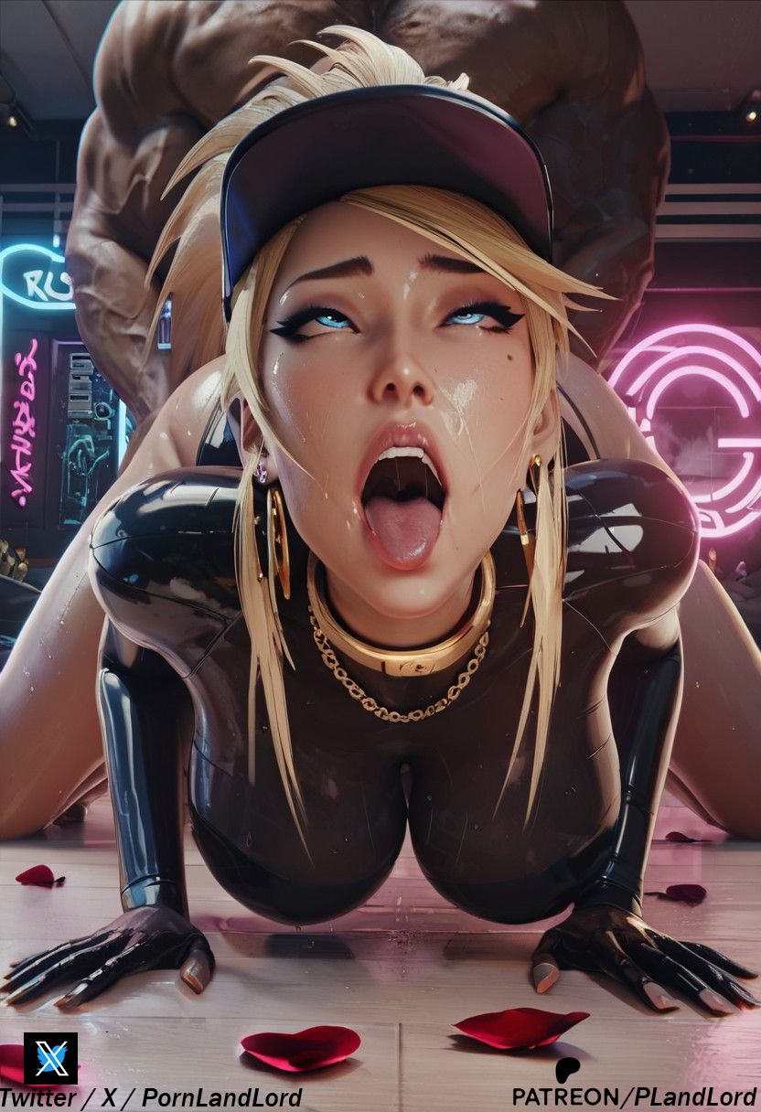 1girls, ai generated, akali, ass, blonde hair, breasts, cap, dark skin, dark-skinned male, female, interracial, k/da akali, k/da all out akali, k/da all out series, k/da series, latex, latex gloves, league of legends, league of legends: wild rift, male, penis, pornlandlord