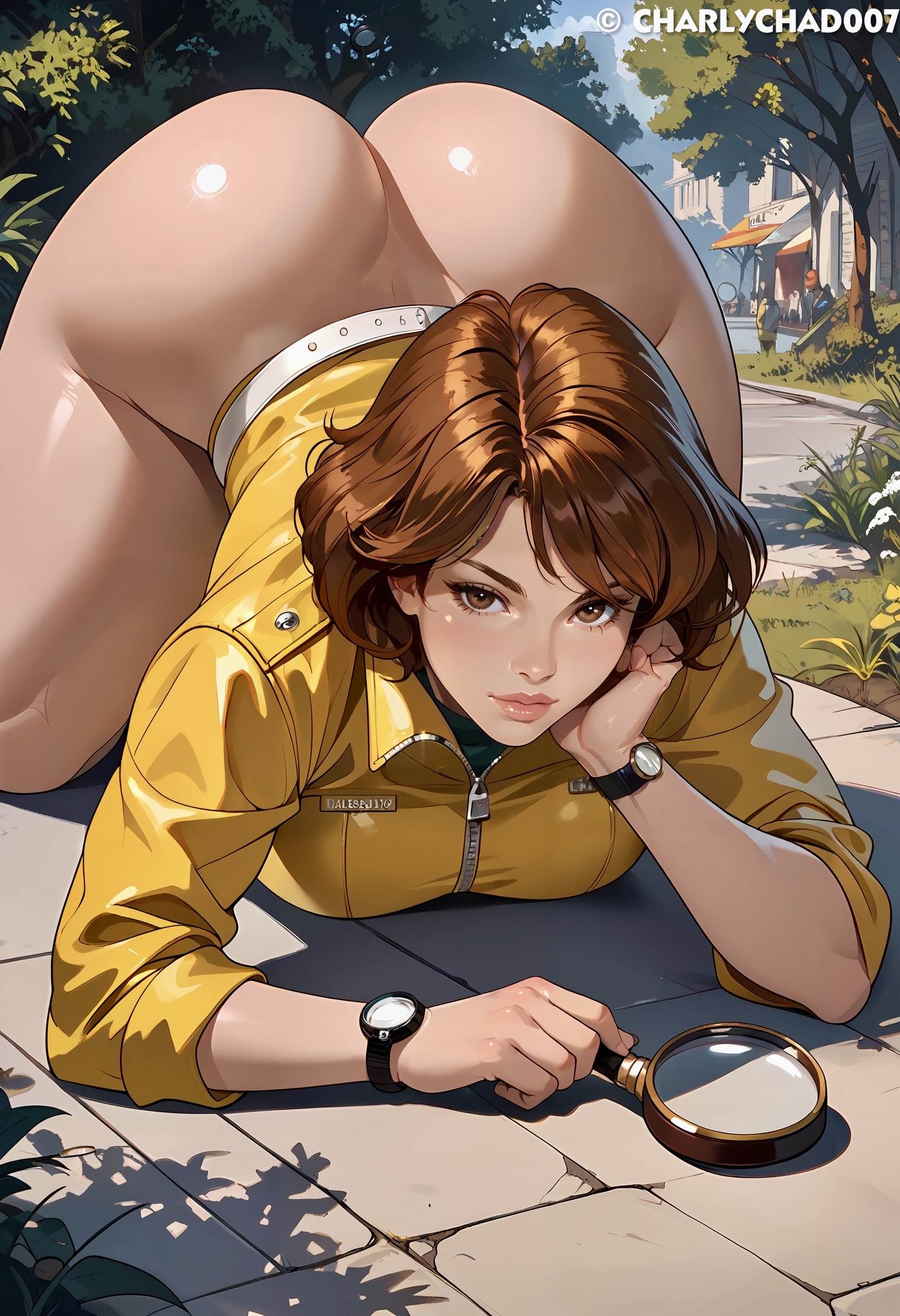 ai generated, april o'neil, ass, big ass, charlychad007, female, female only, red hair, thick thighs, tmnt, wide hips