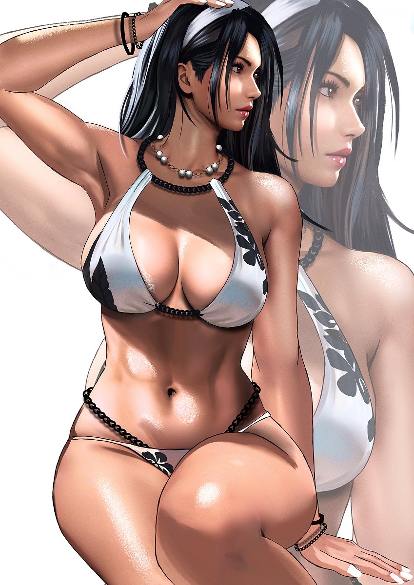 1girls abs armpits arms_up athletic_female big_ass big_breasts bikini cleavage crossed_legs female female_only fully_clothed japanese japanese_female jun_kazama kazama_jun kittymiya light-skinned_female milf mother namco navel solo tekken tekken_2 tekken_8 tekken_tag_tournament tekken_tag_tournament_2 thick_thighs voluptuous