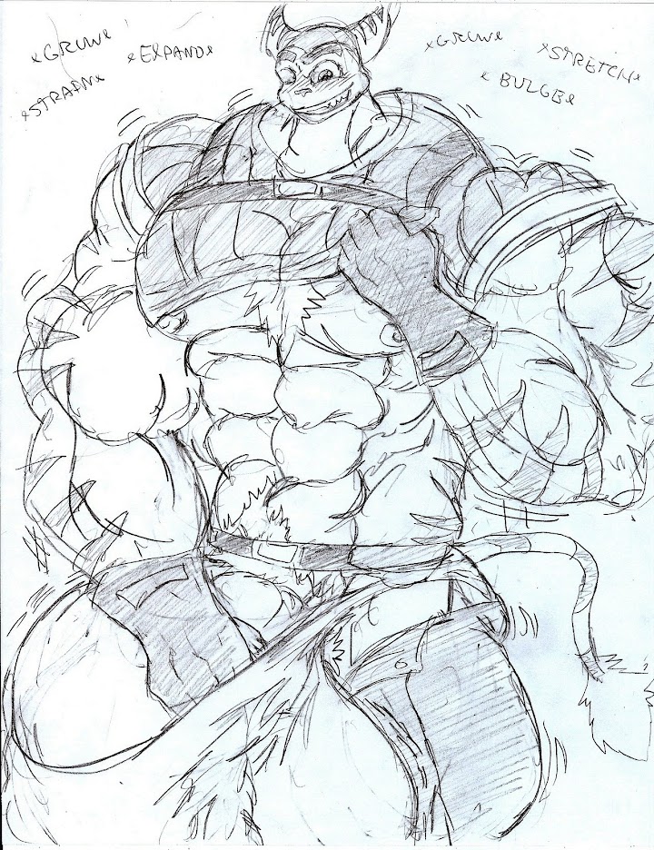 anthro bara male_only monochrome muk100 muscular muscular_male penis ratchet_(ratchet_and_clank) ratchet_and_clank rubbing_penis traditional_media_(artwork)