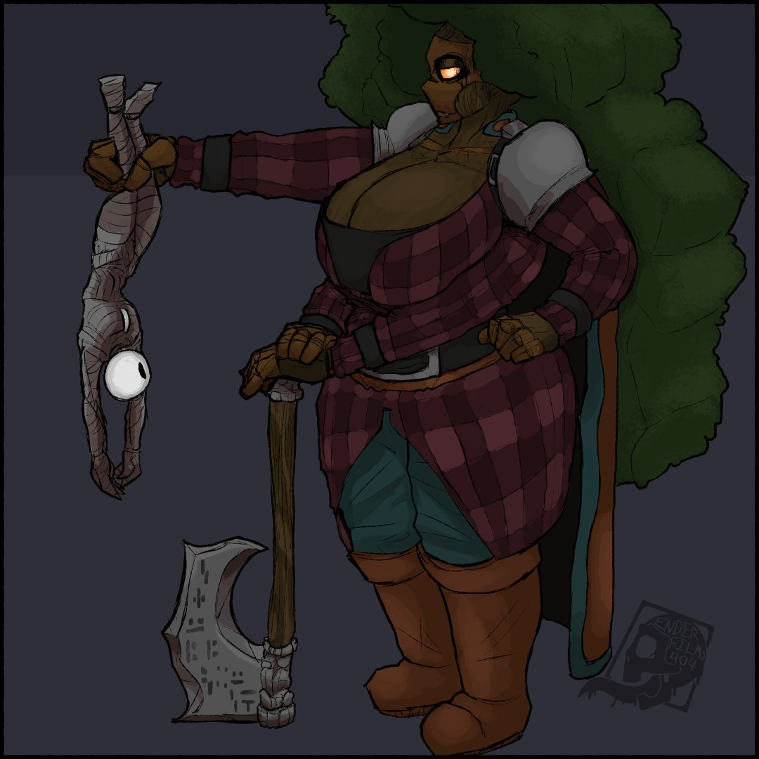 1girls alternate_version_available ambiguous_gender axe big_breasts cape clothed clothing dark_oak dark_oak_tree_(minecraft) endrfilms404 female grabbing_legs large_hair leaf leaf_hair leg_grab minecraft mojang multi_arm multi_limb tagme tree yellow_eyes