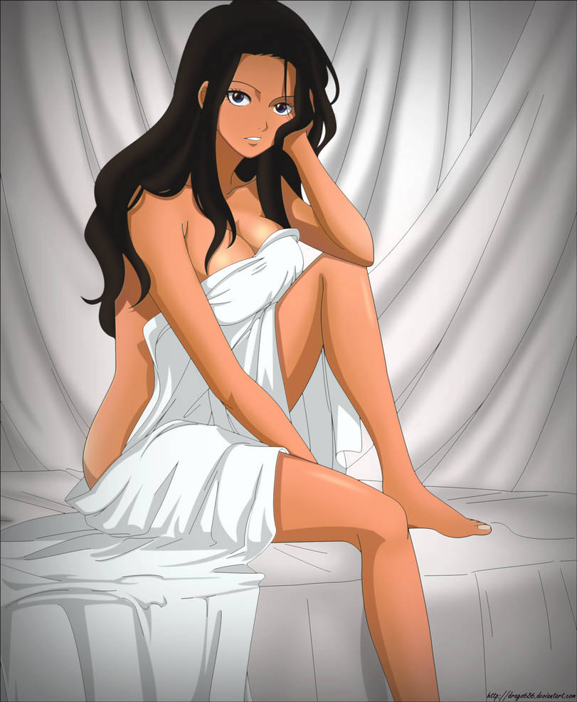 1girls, barefoot, big breasts, breasts, brown eyes, brown hair, brown-haired female, cana alberona, cleavage, fairy tail, female, large breasts, long hair, looking at viewer, nude, perky breasts, pose, posing, solo, toenail polish, towel, towel only