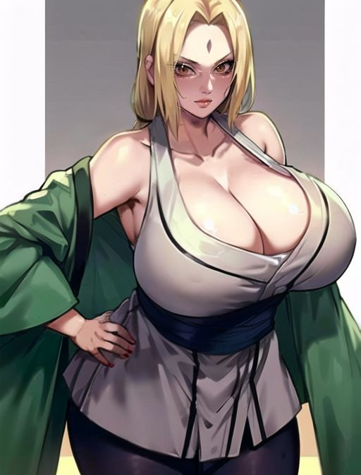 1girls, ai generated, ai illust man, bare shoulders, big breasts, blonde hair, breasts, breasts bigger than head, brown eyes, busty, cleavage, collarbone, female, female focus, hand on hip, haori, hourglass figure, huge breasts, kimono, large breasts, large hips, mature, mature female, nai diffusion, naruto, naruto (series), naruto shippuden, no bra, pinup, plump, sagging breasts, stable diffusion, top heavy, top heavy breasts, tsunade, voluptuous, voluptuous female, wide hips