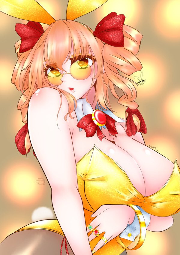 2ton89hina bunnysuit cleavage female huge_ass huge_breasts jo'on_yorigami touhou