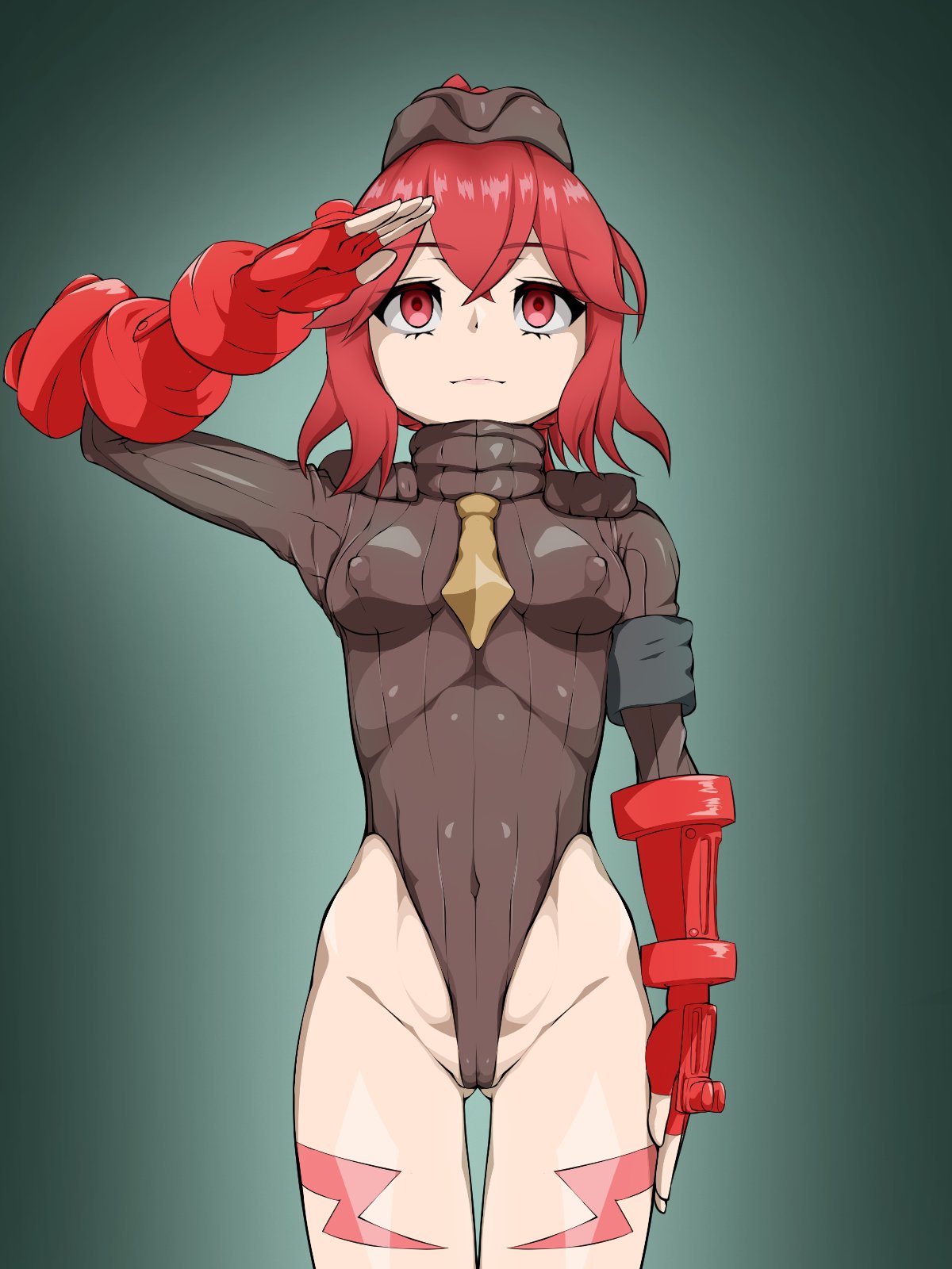 1girls anna_(fire_emblem) anna_(fire_emblem_engage) breasts cammy_white_(cosplay) cosplay covered_nipples female female_only femsub fire_emblem fire_emblem_engage gesture hypnosis hypnotized mind_control nintendo quarter_(quarter_r18) red_eyes red_hair salute shadaloo_dolls short_hair slave small_breasts solo street_fighter