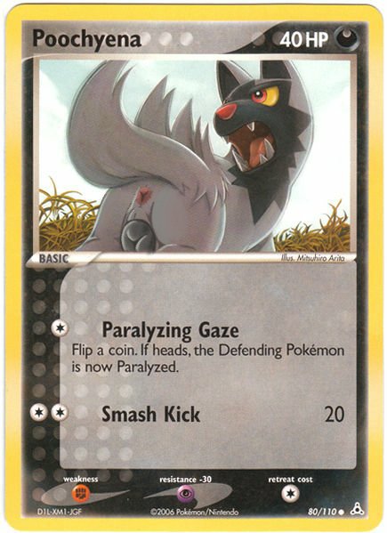 2023 animal_genitalia animal_pussy anus aztepyeen black_body black_ears black_fur canine_genitalia canine_pussy card english_text fangs female feral fur generation_3_pokemon genitals grey_tail nintendo open_mouth pokemon pokemon_(species) pokemon_card pokemon_trading_card_game poochyena pussy red_eyes solo teeth text tongue trading_card trading_card_game yellow_sclera