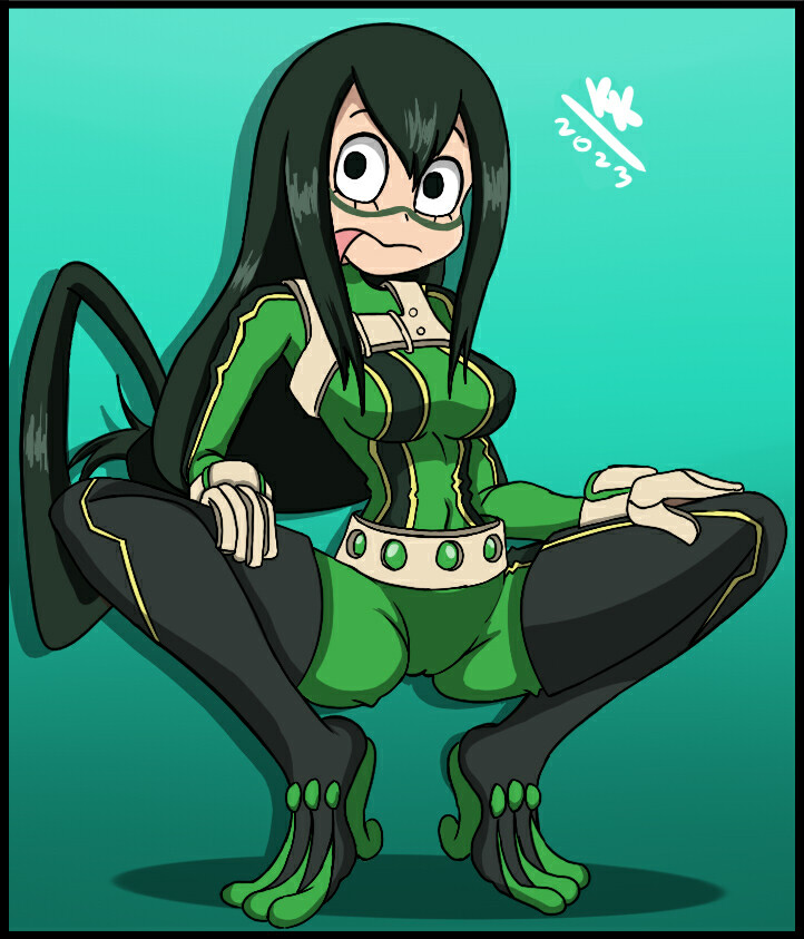 bodysuit breasts hero_outfit_(mha) kingdomkai my_hero_academia tsuyu_asui