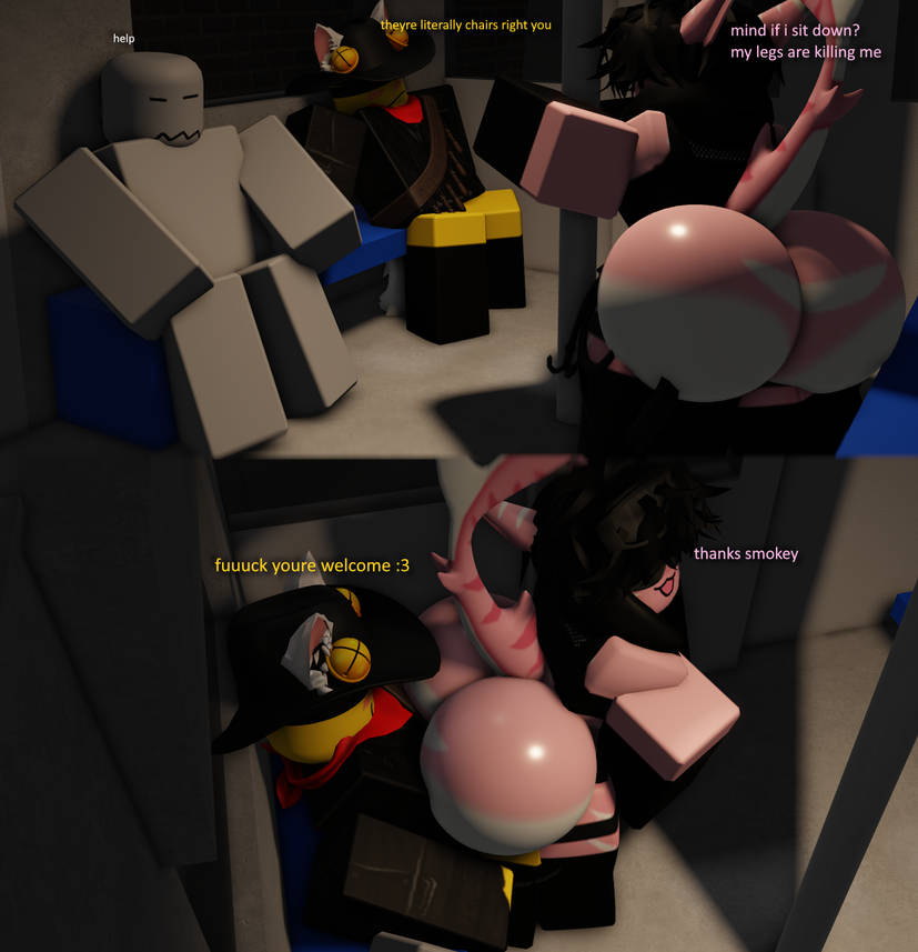 2boys 3d ass_grab big_ass dummy_(roblox) femboy furry gay massive_ass mermio roblox robloxian shark_tail sitting_on_lap smokey_(mermio) sylia_(mermio) tagme thick_thighs