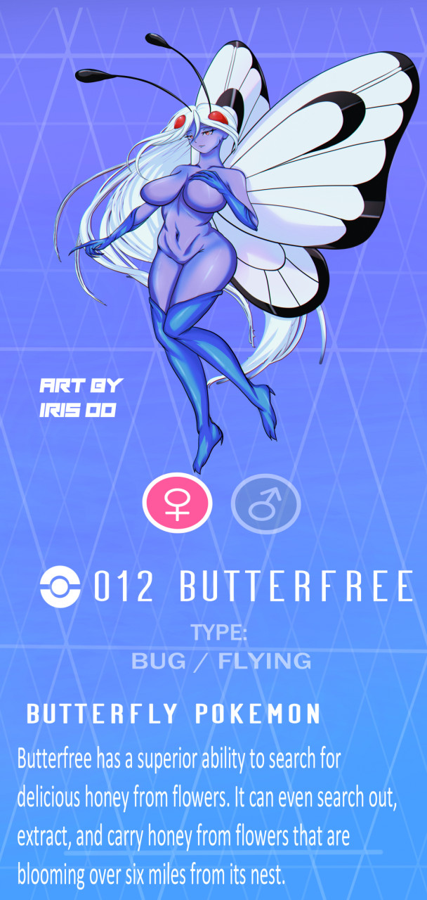 2d anthro bug bug_girl butterfree female female_focus female_only iris_00 nintendo pokémon_(species) pokemon