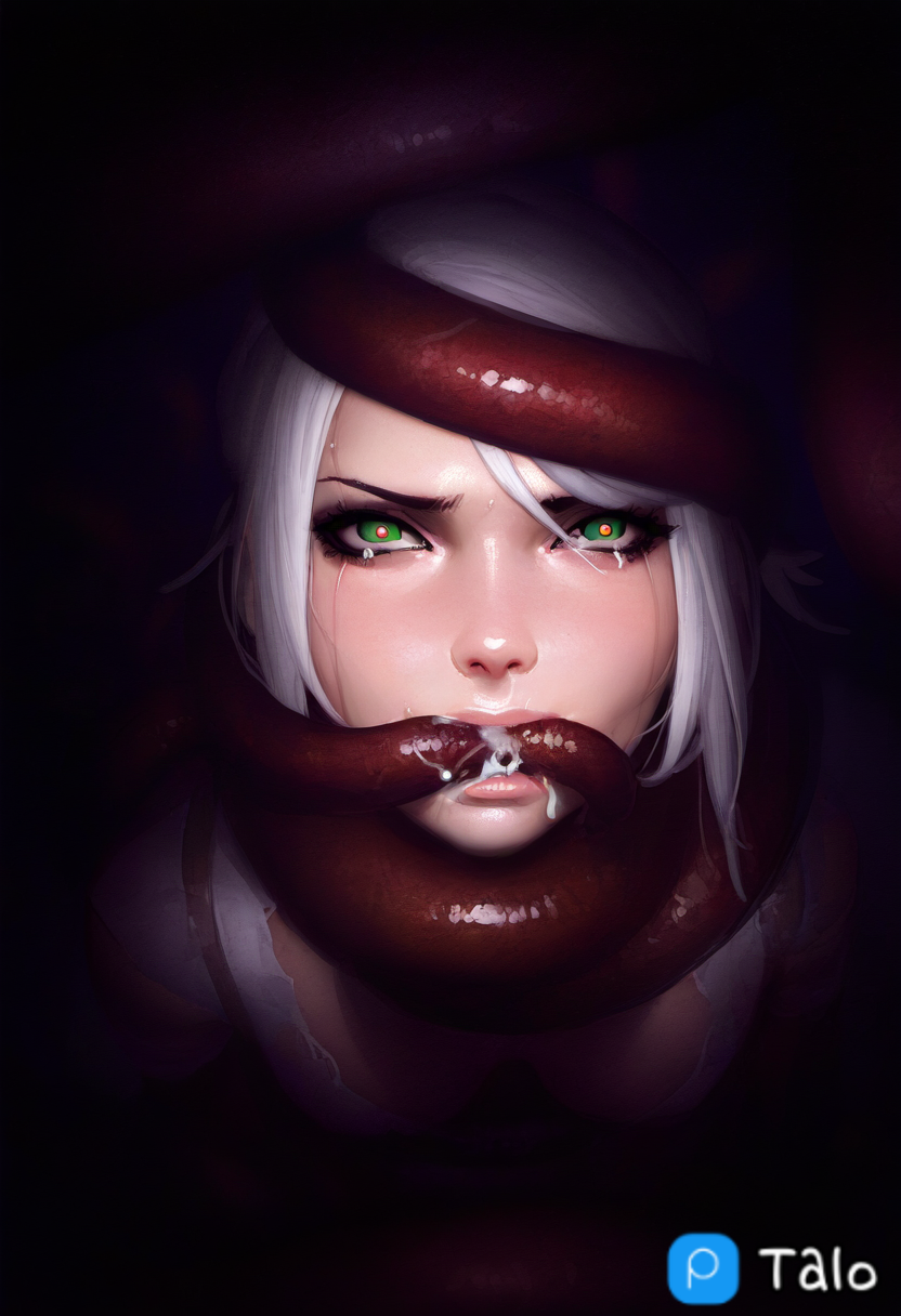 ai_generated ciri cum cum_in_mouth female green_eyes light-skinned_female monster solo talo tears tentacle tentacle the_witcher_(series) the_witcher_3:_wild_hunt white_hair