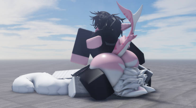 2boys, 3d, ass, ass smothering, baseplate, big ass, facesitting, femboy, furry, gay, male, massive ass, mermio, roblox, robloxian, shark tail, smothering, smothering ass, sylia (mermio), tagme