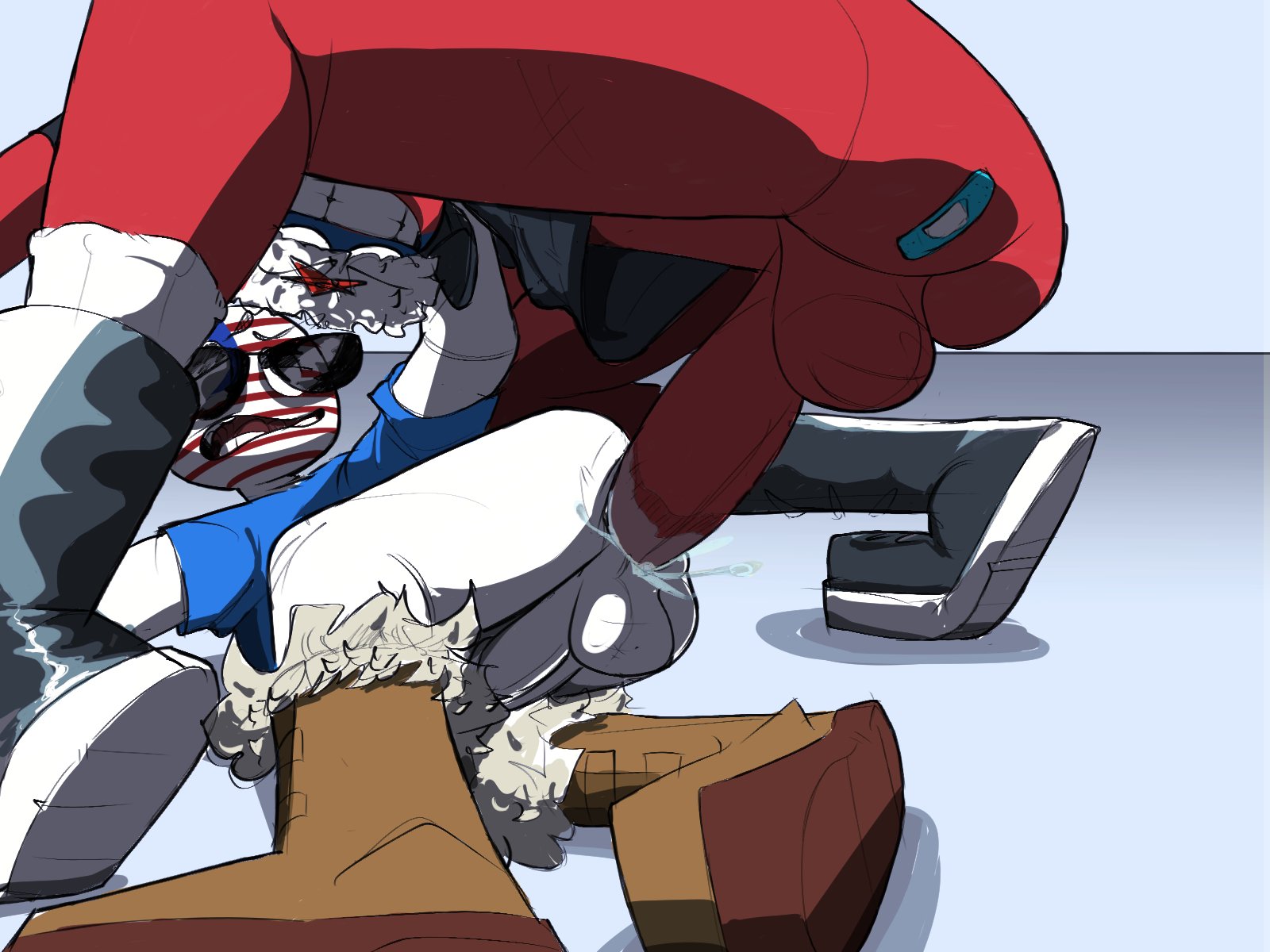 2boys, anal, anal sex, anthro, big penis, countryhumans, forced, forced anal, forced sex, forced yaoi, gay, humanoid, large penis, male, male focus, male only, male/male, penetration, penis, rape, russia (countryhumans), sex, tagme, tight fit, united states of america (countryhumans), yaoi