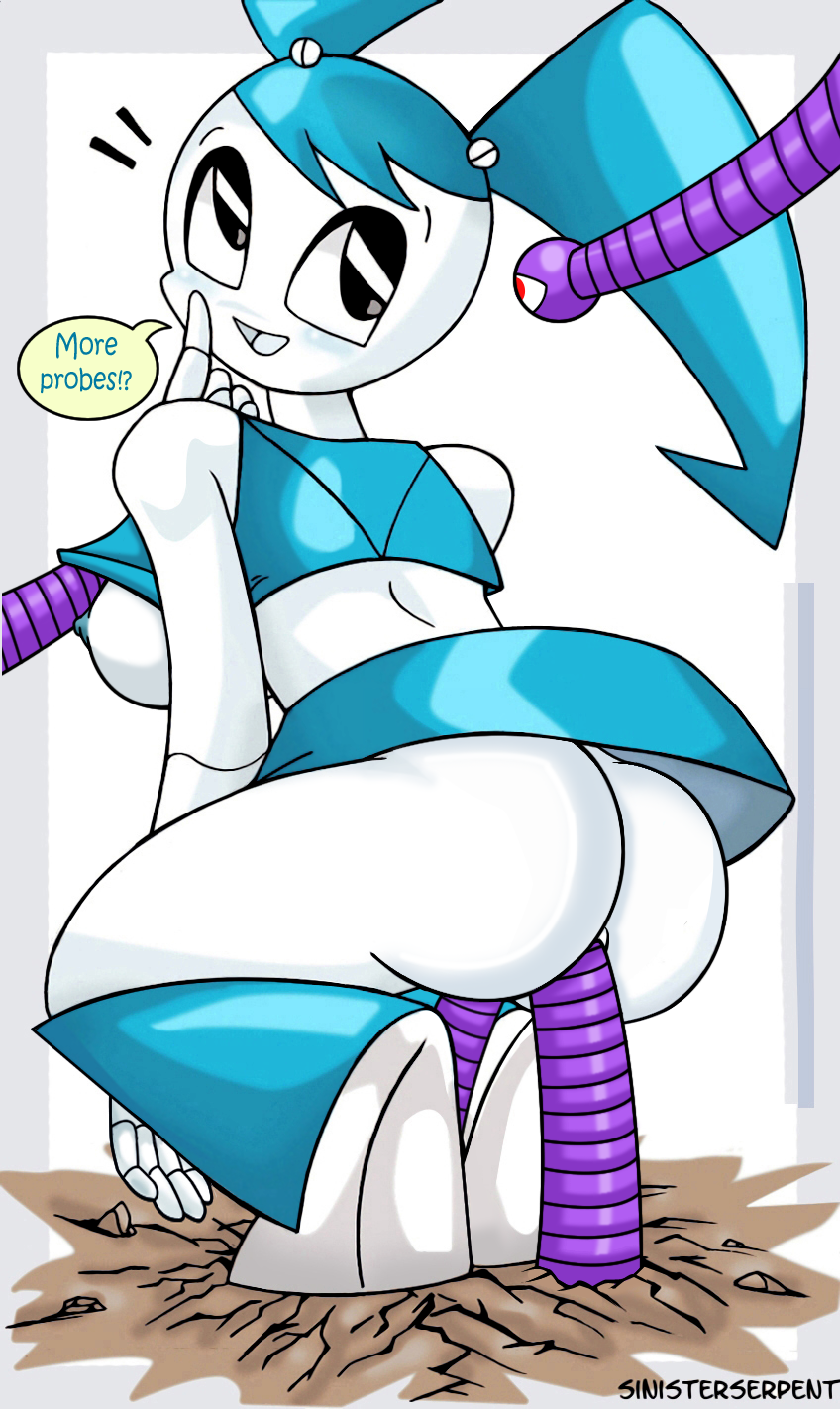 1girls 2d ass english_text female gynoid humanoid jenny_wakeman my_life_as_a_teenage_robot nowhereman robot robot_girl robot_humanoid smooth_skin tagme talking teenager tentacles text xj-9