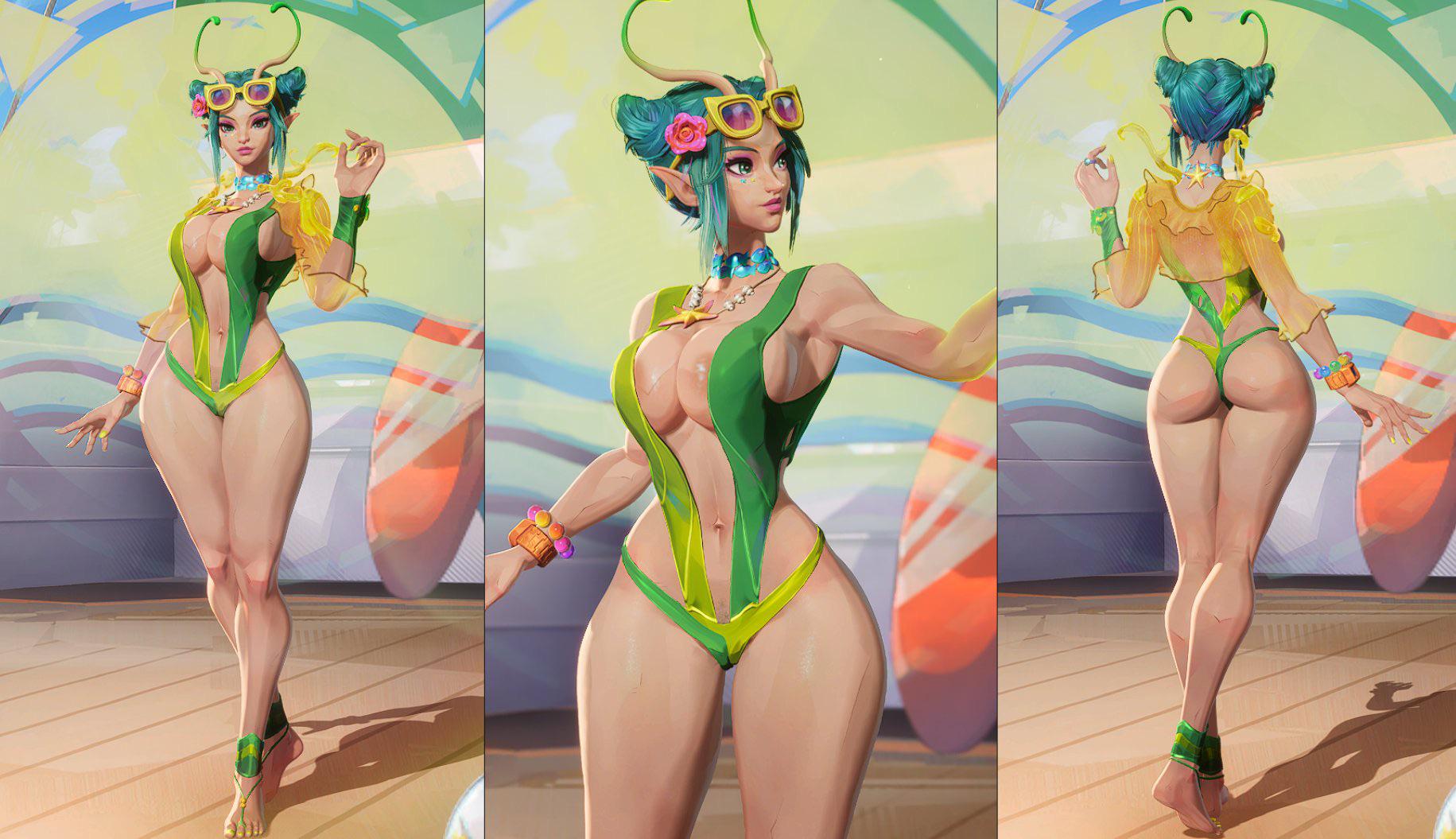 3d, big ass, big breasts, breasts, female, female only, mantis (marvel rivals), mantis (marvel), mantis (oceanic harmony), marvel, marvel comics, marvel rivals, mod, thick thighs, voluptuous