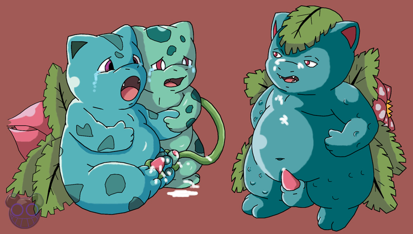 bulbasaur cum furry fushigibana fushigidane fushigisou gay ivysaur male nintendo no_humans penis pokémon_(species) pokemon pokemon_(species) pokemon_rgby purple_eyes red_eyes tear unknown_artist venusaur