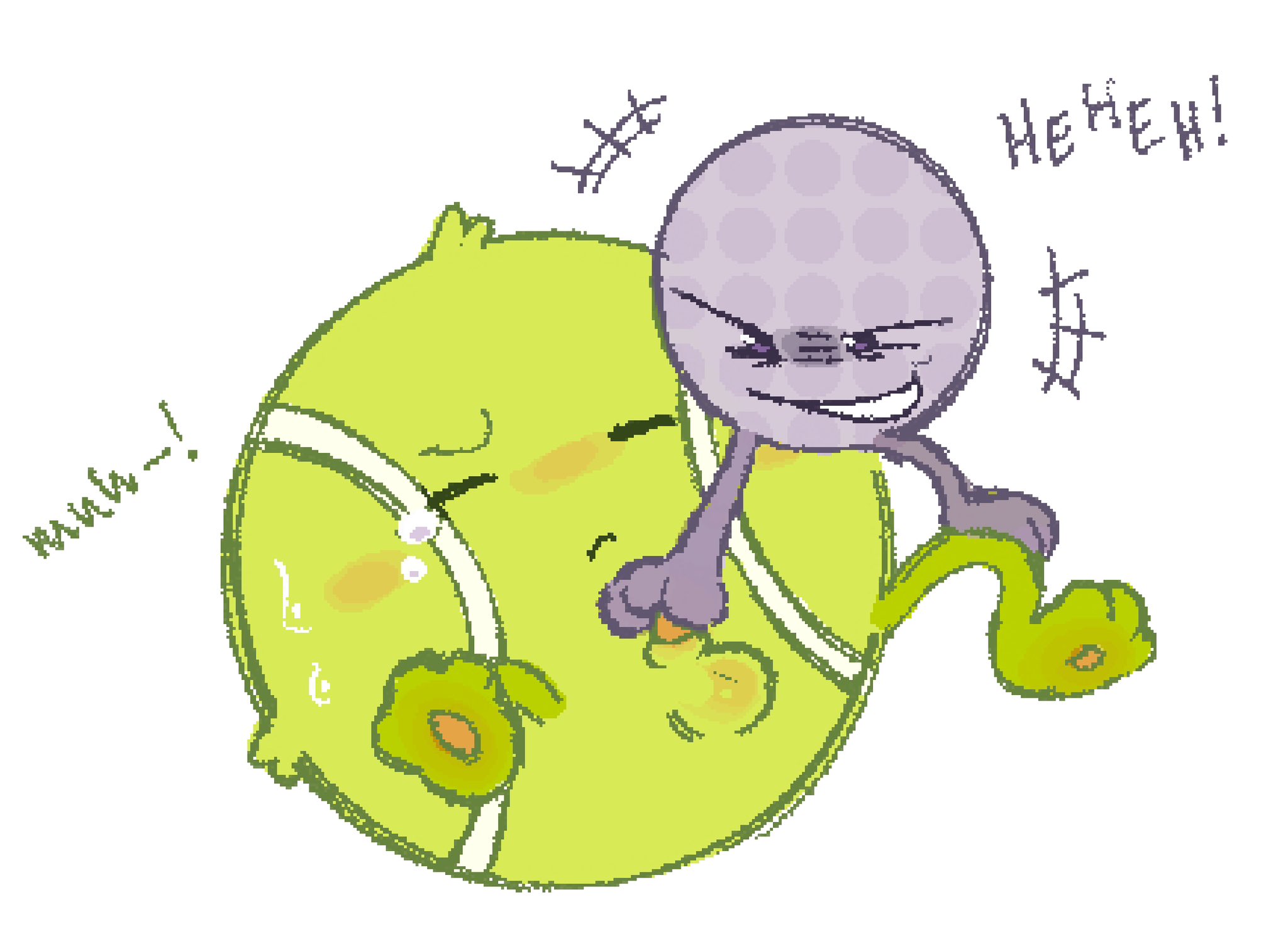 2boys, ball, balls, battle for dream island, bfdi, evil smile, footjob, golf ball (bfdi), labbit1337, male, object shows, osc, penis, stonerobjectum, tears, tennis ball (bfdi)
