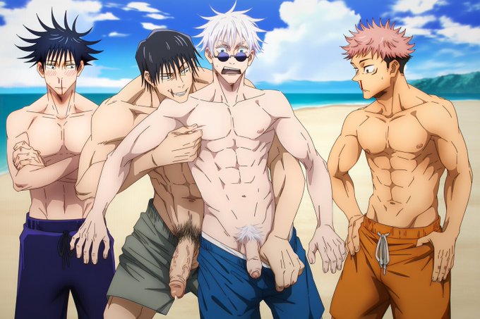 4boys, father and son, fushiguro megumi, itadori yuuji, jujutsu kaisen, male, male only, satoru gojo, tagme, toji fushiguro