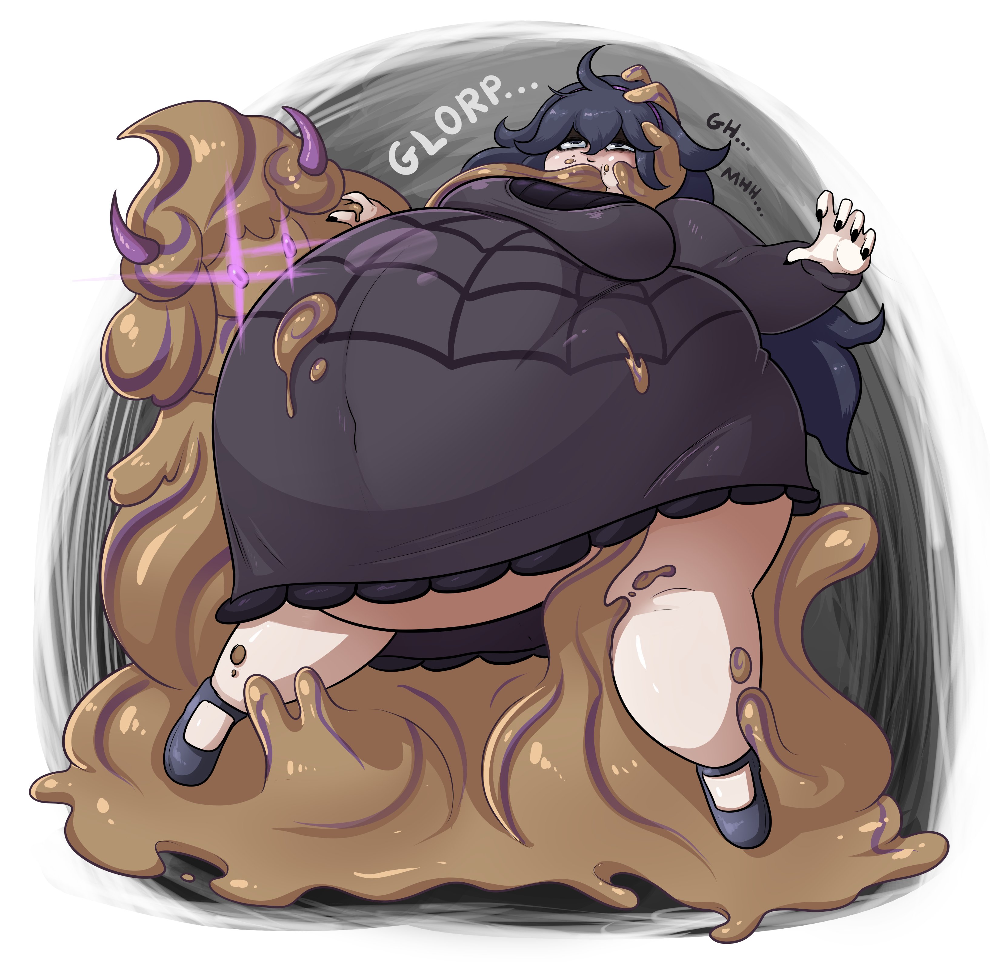 alcremie, belly expansion, breasts, deviantseiga, feederism, female, food creature, force feeding, forced inflation, hex maniac, hyper belly, ice cream girl, inflation, morbidly obese, obese, obese female, overweight, overweight female, pokemon, pokemon (species), pokephilia, slime inflation, weight gain