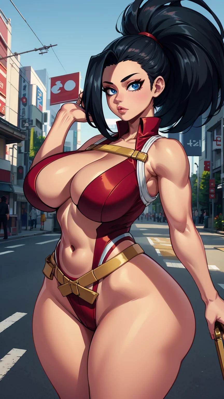 1girls, ai generated, big breasts, breasts, female, female only, momo yaoyorozu, my hero academia, solo