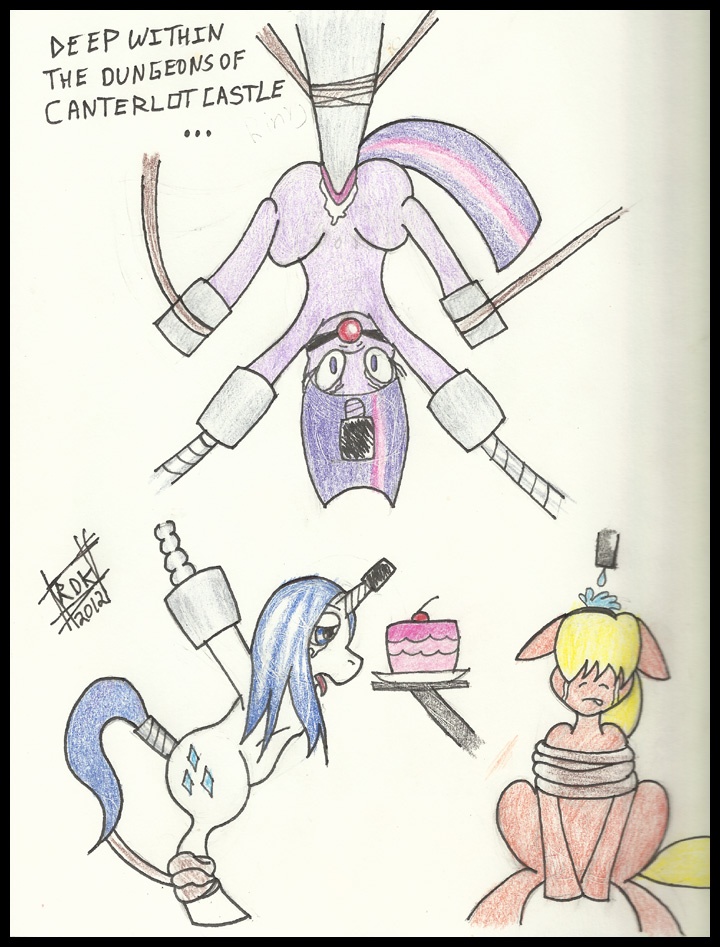 applejack_(mlp) dungeon earth_pony female friendship_is_magic grimdark my_little_pony pony rape rarity_(mlp) reddragonkan smooth_skin starvation torture twilight_sparkle_(mlp) unicorn