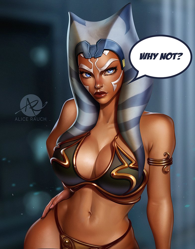 1girls ahsoka_tano alice_rauch alien alien_humanoid alternate_version_available athletic athletic_female belly_dancer belly_dancer_outfit big_breasts blue_eyes clone_wars female female_focus female_only hand_on_hip harem_girl harem_outfit hi_res high_resolution highres lips looking_at_viewer orange_body orange_skin red_lipstick slave slave_bikini slave_leia_(cosplay) slave_outfit slavegirl solo solo_focus standing star_wars text the_clone_wars:_season_seven togruta