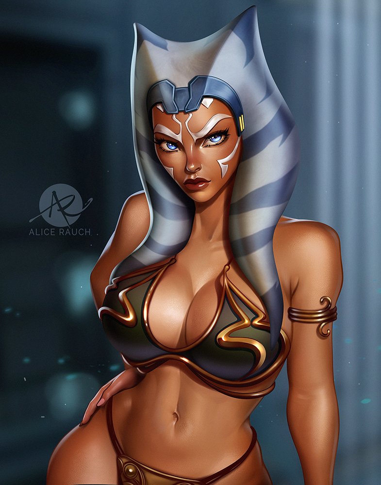 1girls ahsoka_tano alice_rauch alien alien_humanoid alternate_version_available athletic athletic_female belly_dancer belly_dancer_outfit big_breasts blue_eyes clone_wars female female_focus female_only hand_on_hip harem_girl harem_outfit hi_res high_resolution highres lips looking_at_viewer orange_body orange_skin red_lipstick slave slave_bikini slave_leia_(cosplay) slave_outfit slavegirl solo solo_focus standing star_wars the_clone_wars:_season_seven togruta