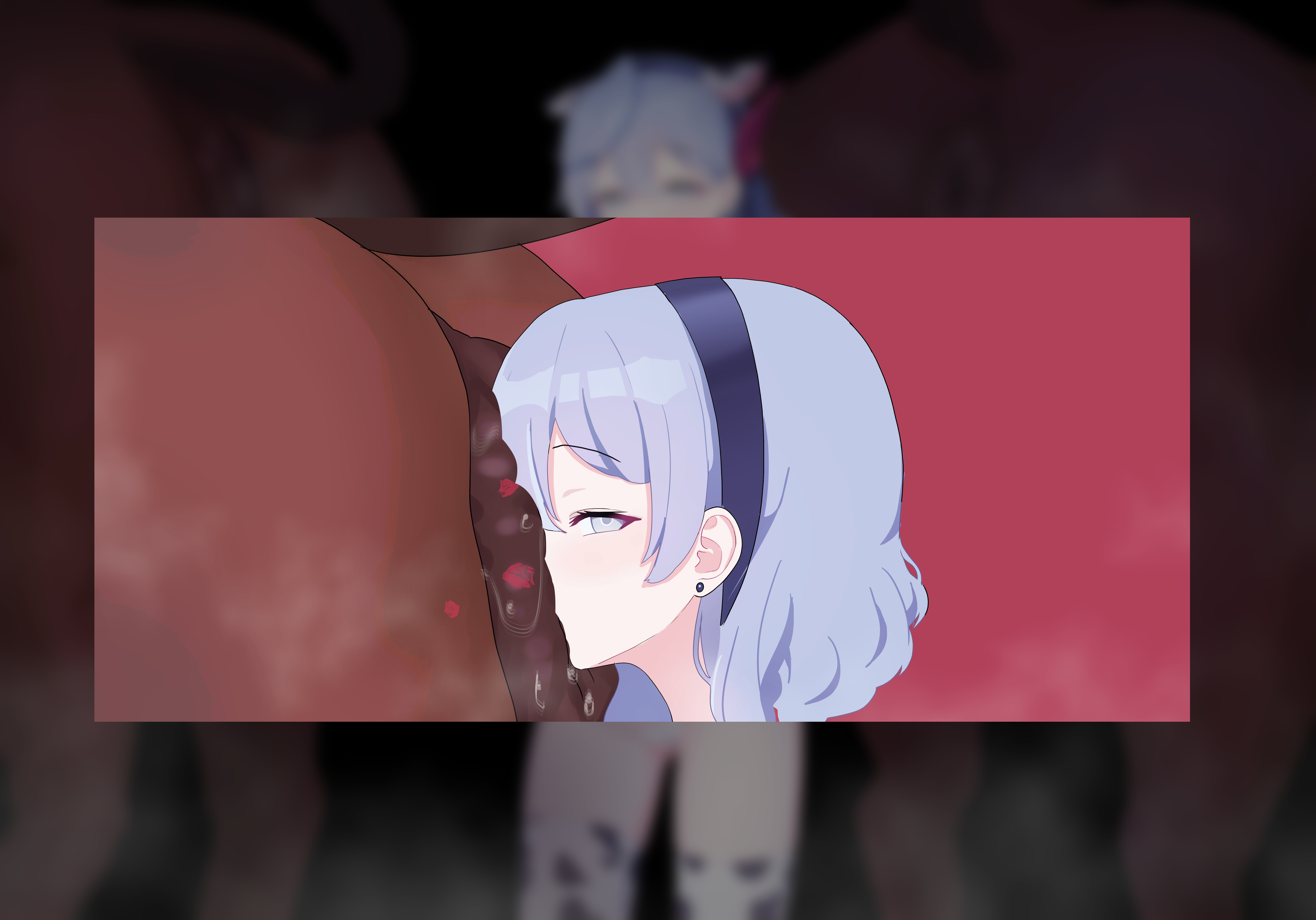 1girls, ako (blue archive), anus, beast rimming, blue archive, blue eyes, blue hair, captainntr, female, femsub, gehenna academy student, horse, lipstick, lipstick mark, long hair, looking at viewer, male, maledom, oral, rimming, rimming horse, saliva, zoophilia