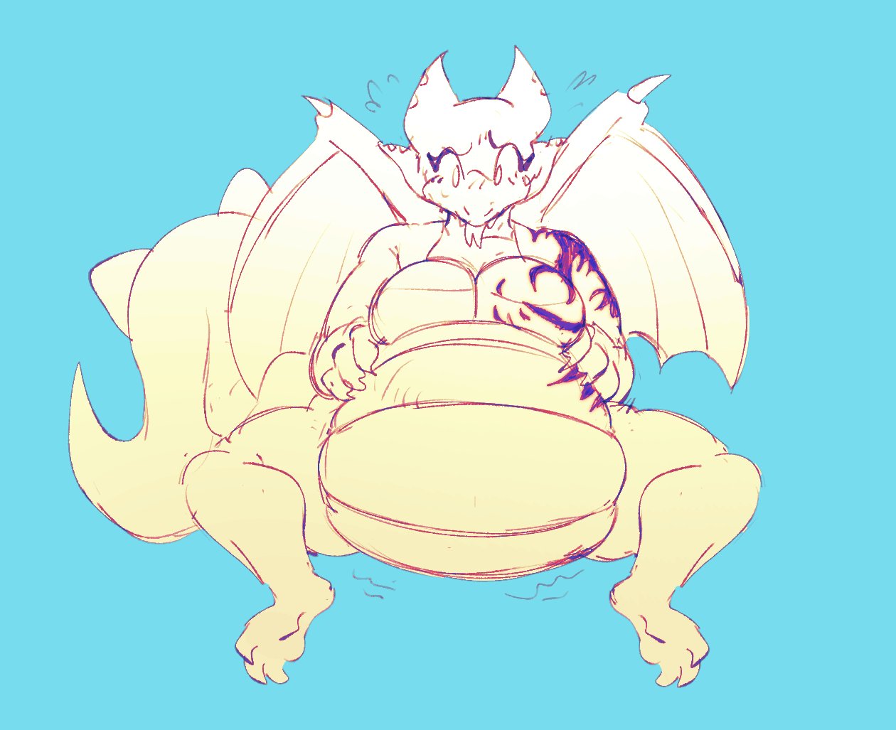 1girls belly belly_between_legs belly_bigger_than_head big_belly dragon dragon_wings female female_only front_view full_body furry furry_only hands_on_belly hands_on_own_belly kafrizzzle no_visible_genitalia no_visible_nipples obese scalie sitting_down solo solo_female solo_focus