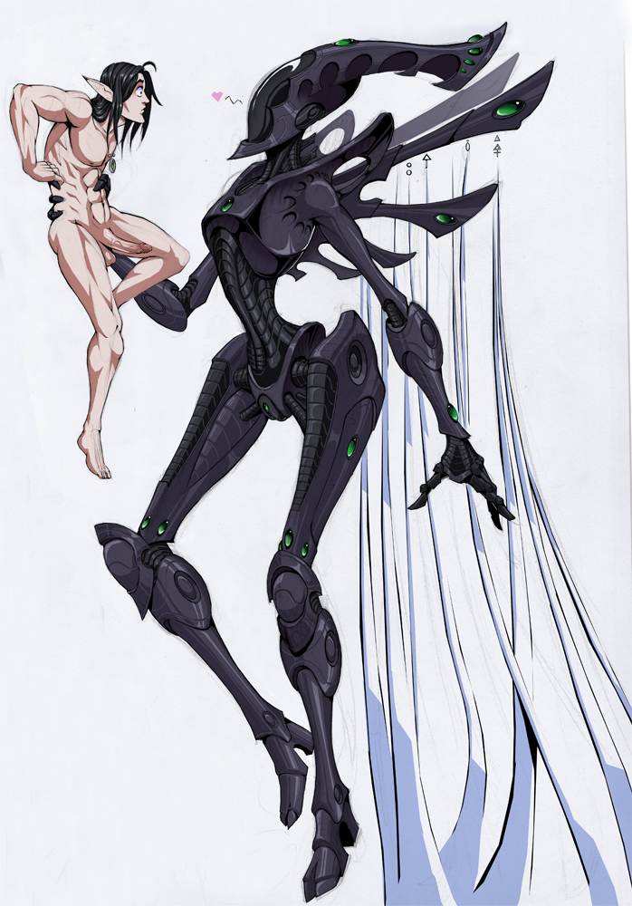 1boy 1girls aeldari big_cock big_dom_small_sub big_penis eldar elf_male female femdom large_penis lewdanon long_hair long_hair_male malesub muscular muscular_male muscular_sub penis penis_out pointy_ears robot_girl size_difference source_request straight warhammer_(franchise) warhammer_40k white_background wraithguard