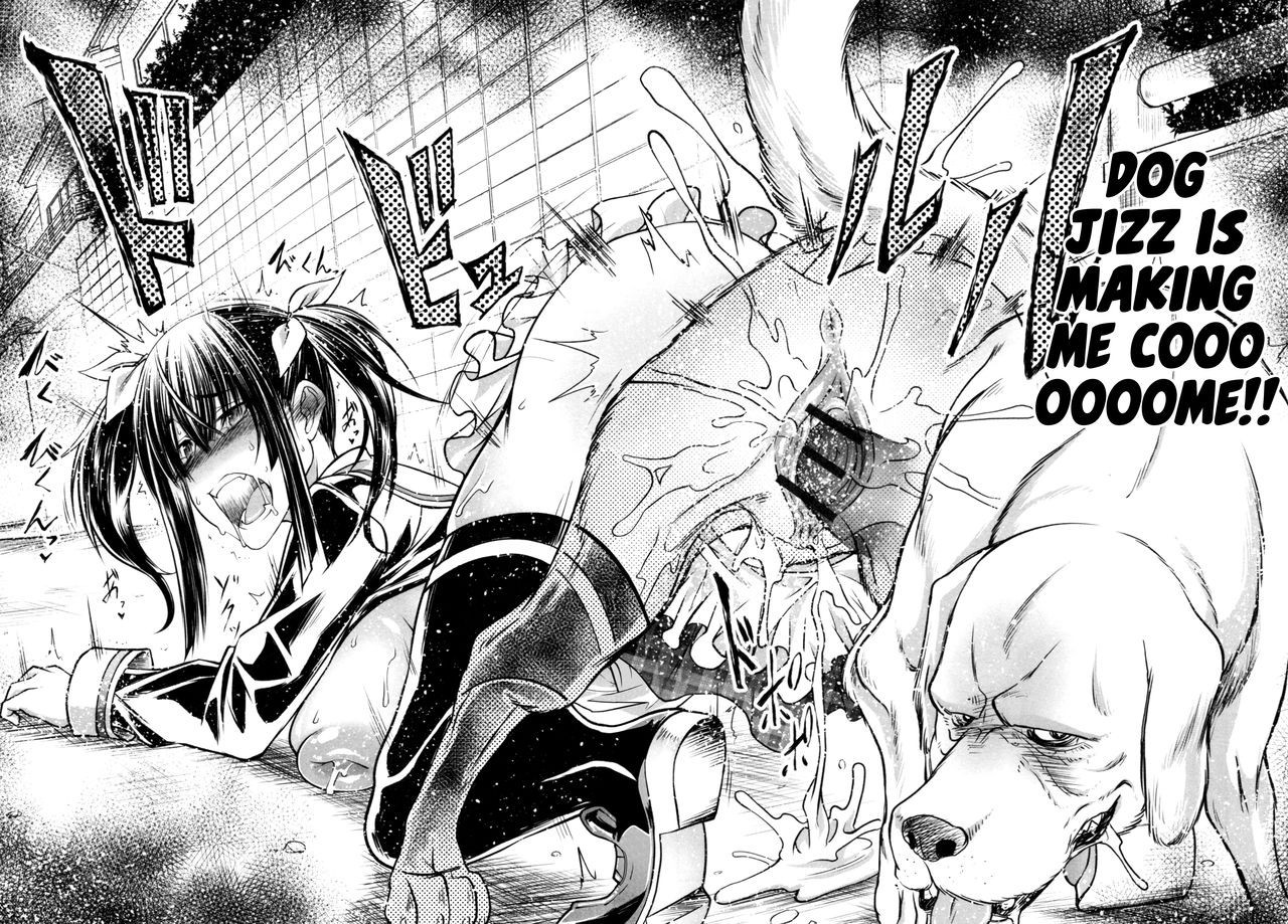 anus, big nipples, blush, breasts, canine, censored, censored pussy, comic, cum, cum drip, cum in pussy, cum on floor, doujinshi, english, english text, fangs, female, inverted nipples, japanese text, knotted, knotting, lactation, male, nipples, penis, pussy, rape, saliva, saliva drip, saliva string, school uniform, stockings, sweat, teeth, tenzen miyabi, tongue, tongue out, vaginal penetration, virginity loss, zoophilia