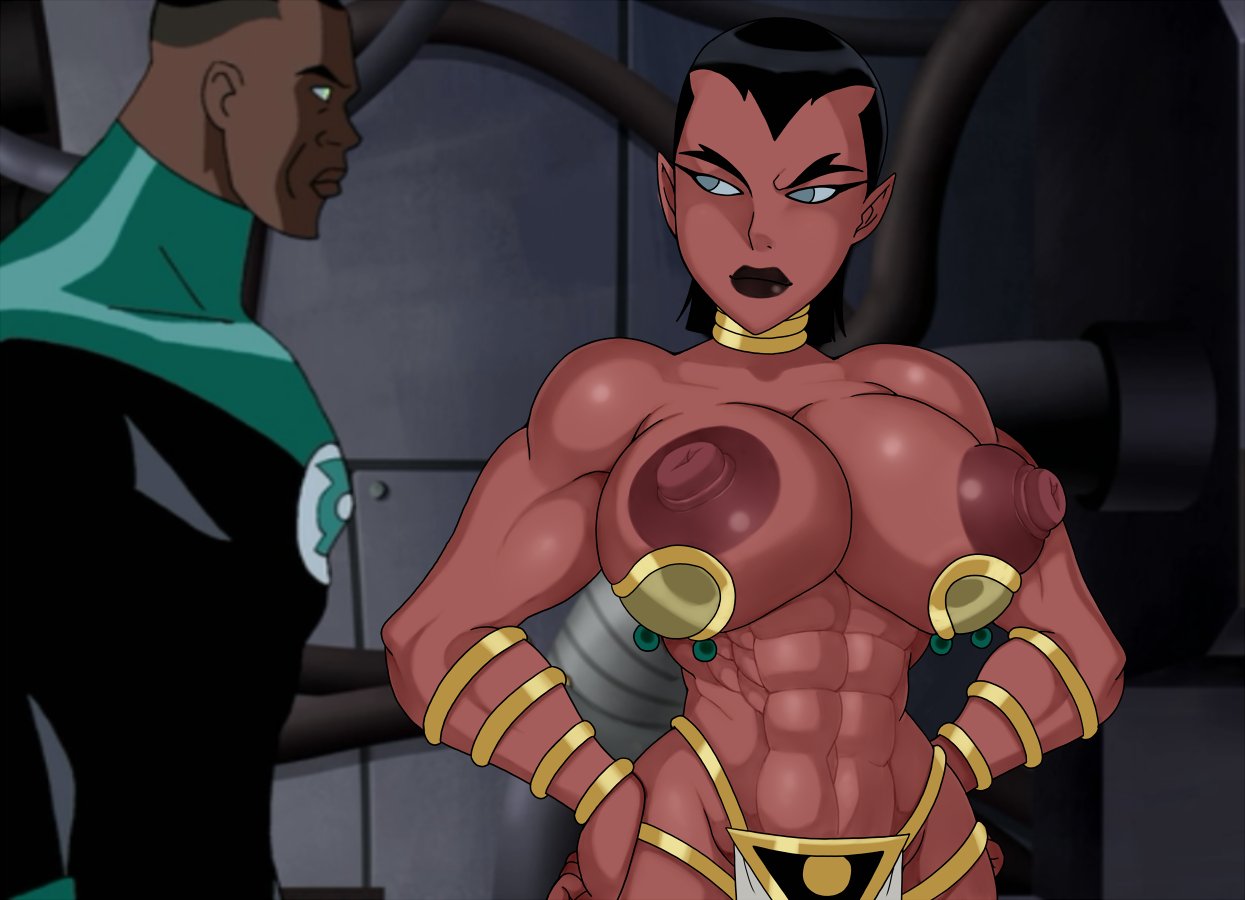 1boy 1girls 2023 abs alien alien_girl alien_humanoid areolae bare_shoulders big_areola big_breasts big_nipples black_hair black_lipstick breasts clothed clothed_male clothed_male_nude_female dark-skinned_male dark_skin dc dc_comics dcau duo exposed_breasts female fully_clothed green_lantern human humanoid indoors john_stewart justice_league katma_tui large_areolae large_breasts large_nipples lipstick looking_at_another male male/female muscular muscular_female naked naked_female nipples nude nude_female pointy_ears superhero superheroine ttrop