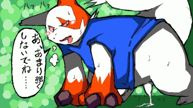 clothing cum feral male male_only penis pokemon pokemon_(species) pokemon_rse solo takosen zangoose