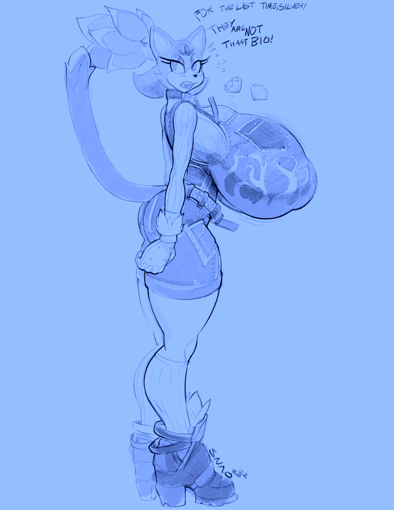 1girls, anthro, big breasts, blaze the cat, breasts, breasts bigger than head, clothed, clothing, feline, female, huge breasts, nipple bulge, nipples, snao, sonic (series), sonic the hedgehog (series), text