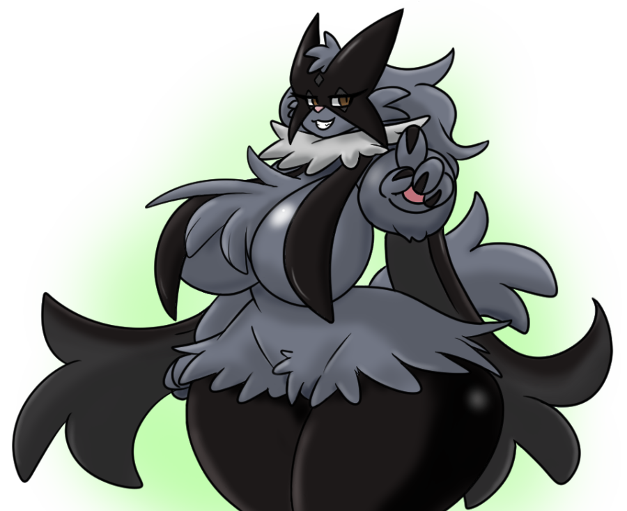 big_breasts breasts female furry jumney jumneyarts meowscarada pokémon_(species) pokemon pokemon_sv tagme thick_thighs wide_hips