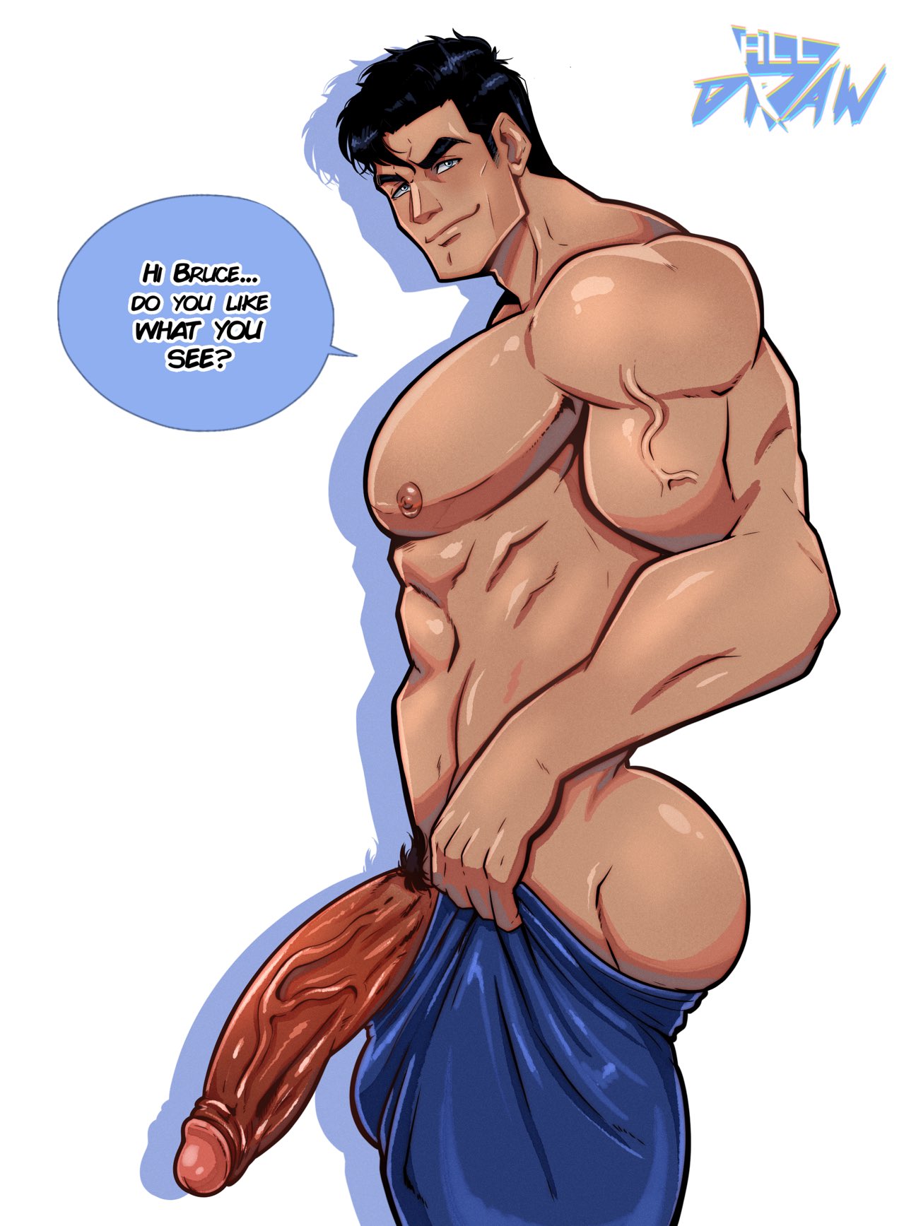 all draw, big penis, clark kent, dc, dc comics, flirting with viewer, kal-el, male, male only, penis, superman, superman (clark kent), superman (series)