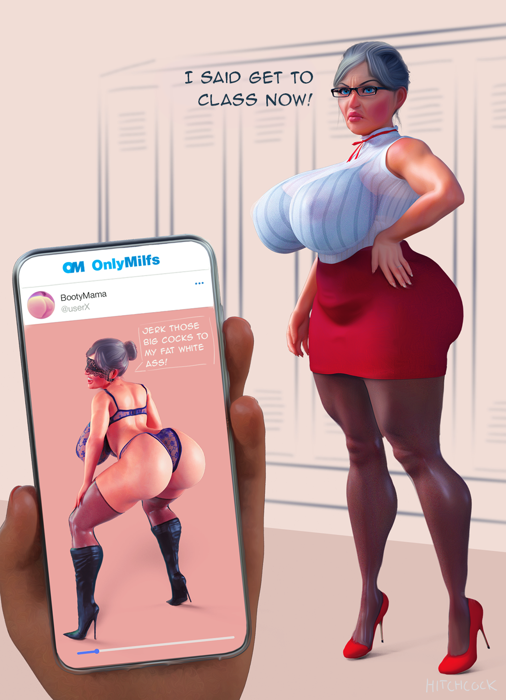 1girls 3d ass big_ass blackmail blue_eyes breasts english_text female female_focus gilf glasses grey_hair heel_boots high_heels hitchcock holding_phone huge_breasts ineffective_identity_concealment juxtaposition lingerie looking_at_phone male_pov mature_female milf older_female onlyfans original phone phone_screen photo_comparison pov ruined_reputation see-through see-through_clothing skirt sleeveless sleeveless_shirt smartphone teacher teacher_and_student