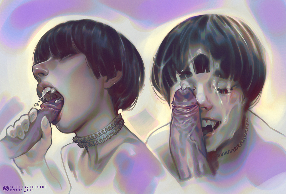 2boys, 2d, after oral, big penis, blowjob, blush, bukkake, cock, cum, cum on face, cumming, dick, erect penis, erection, facial, fangs, fellatio, femboy, feminine male, gay, gay sex, huge cock, large penis, male, male only, male/male, oral, oral penetration, oral sex, penis, pleasure face, sabudenego, vampire, yaoi