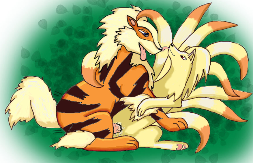 arcanine blue_eyes canine cute female feral feral_on_feral fox happy kitsune licking male missionary_position moonlight_rider multiple_tails ninetales penetration penis pokemon pokemon_(species) pussy sex straight tail tongue vaginal_penetration wet