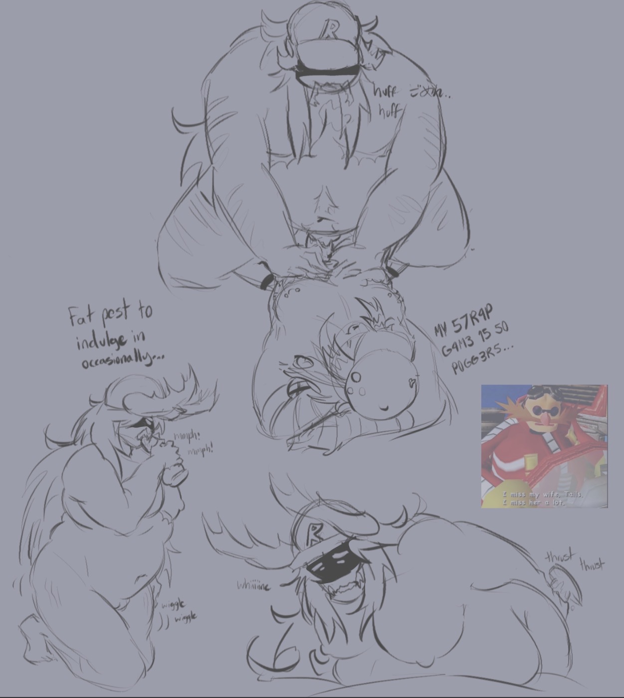 anal, bug features, cn1dihriia, cuntboy, cuntboy only, dildo, dildo in ass, fat, fat ass, fat butt, fat male, fat man, infected (regretevator), pest (regretevator), pussy, riding dildo, self upload, trans man, uncolored